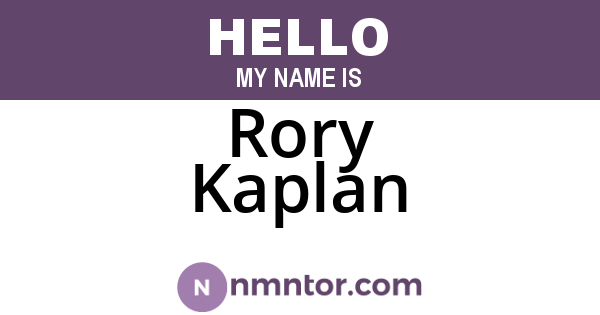 Rory Kaplan
