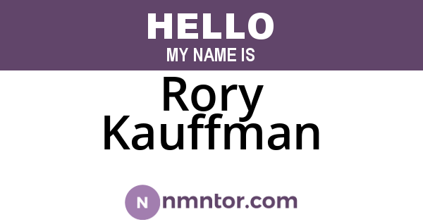Rory Kauffman