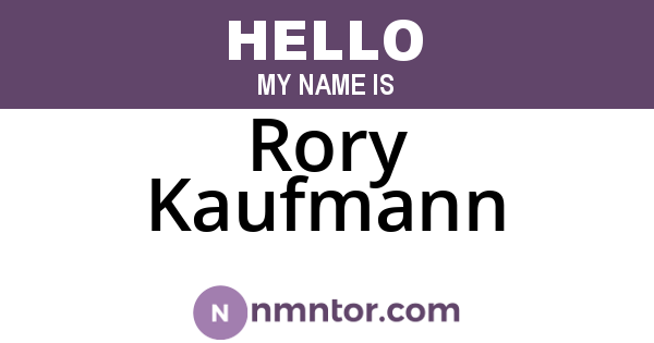 Rory Kaufmann