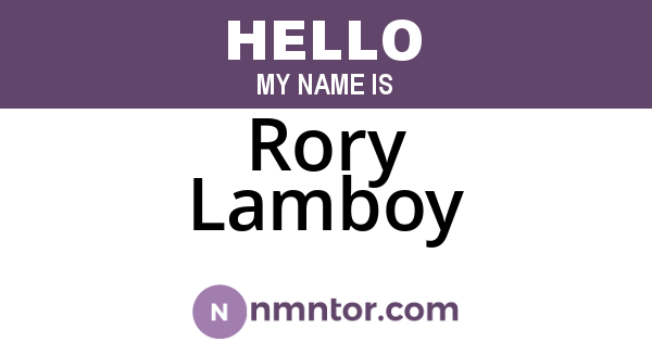 Rory Lamboy