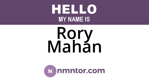 Rory Mahan