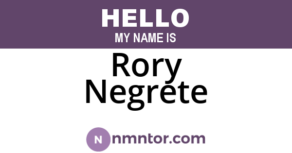 Rory Negrete