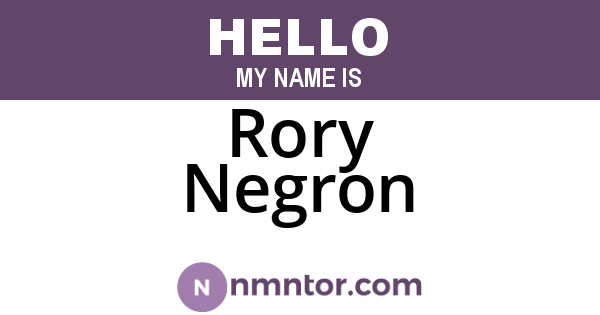 Rory Negron