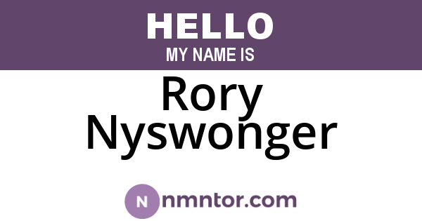 Rory Nyswonger