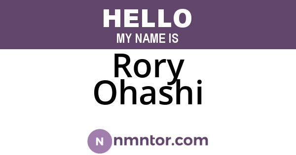 Rory Ohashi