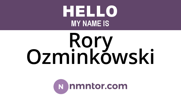 Rory Ozminkowski