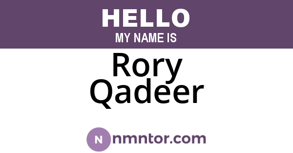 Rory Qadeer