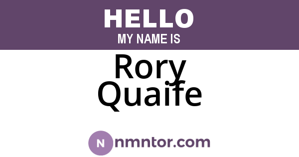 Rory Quaife