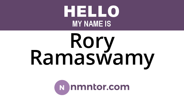 Rory Ramaswamy