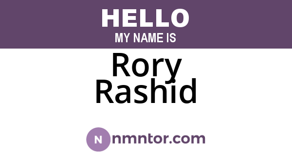 Rory Rashid