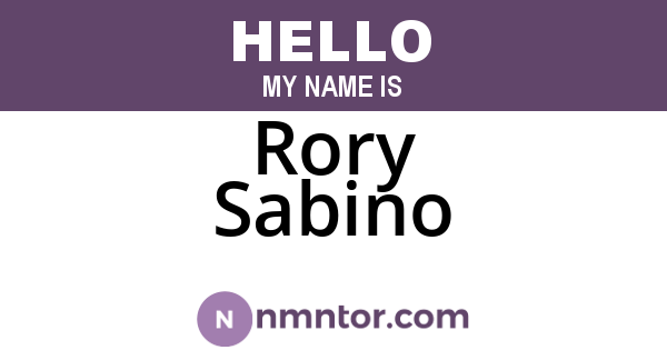 Rory Sabino