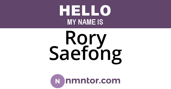 Rory Saefong