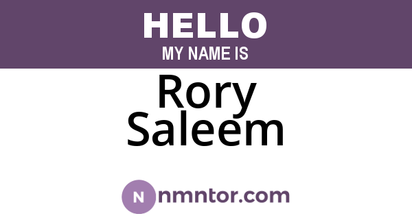 Rory Saleem