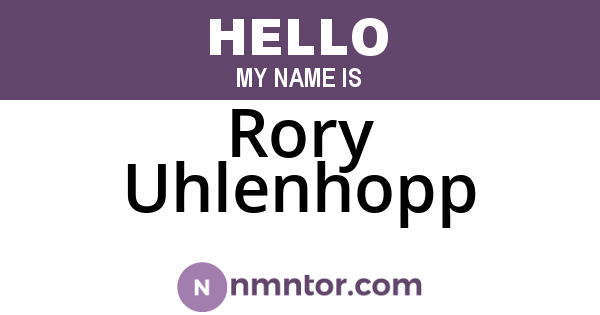 Rory Uhlenhopp