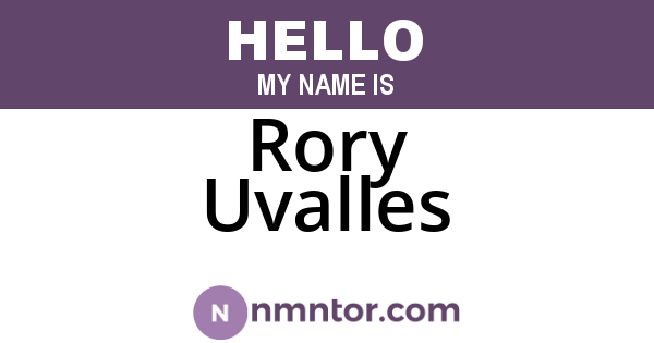 Rory Uvalles