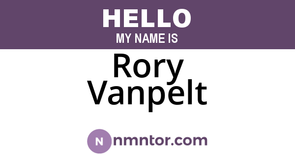 Rory Vanpelt