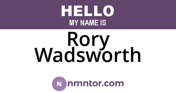Rory Wadsworth