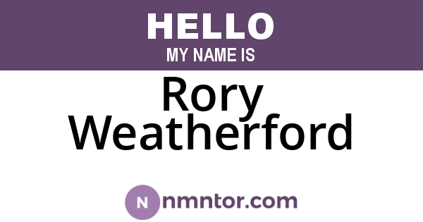 Rory Weatherford