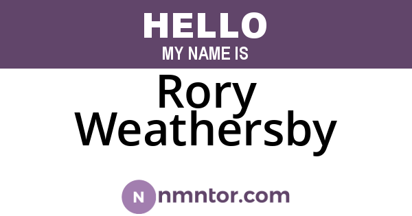 Rory Weathersby