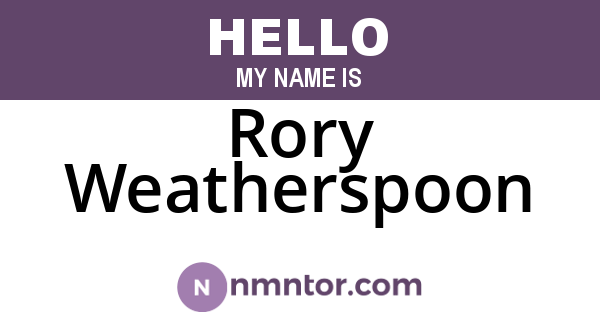 Rory Weatherspoon