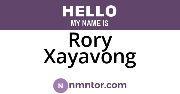Rory Xayavong