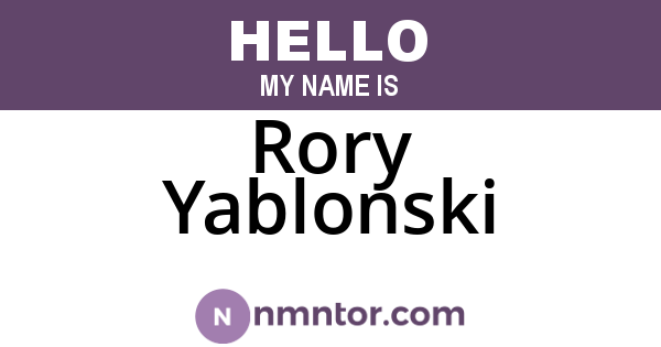 Rory Yablonski