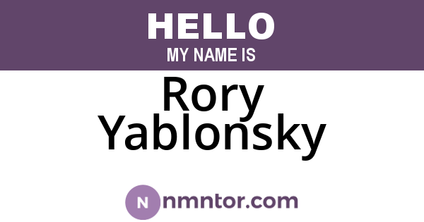 Rory Yablonsky