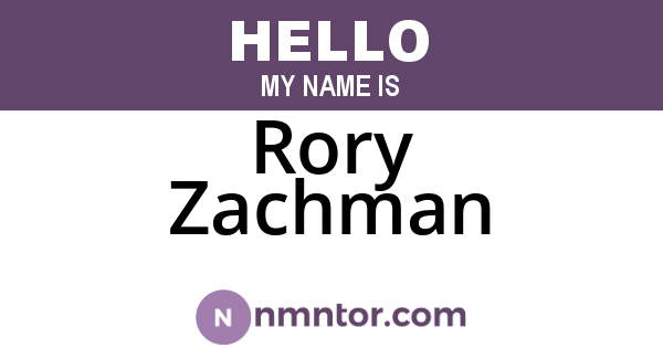 Rory Zachman