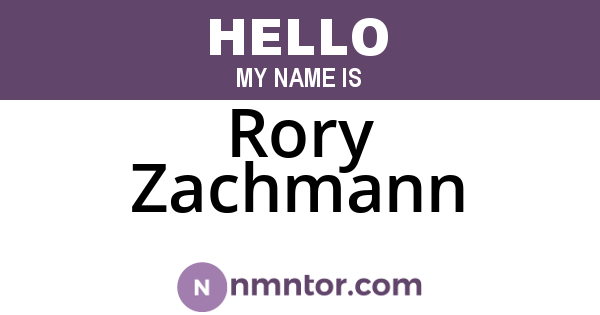 Rory Zachmann