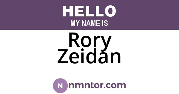 Rory Zeidan