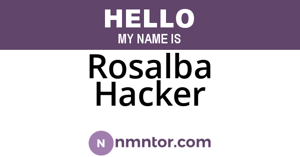 Rosalba Hacker