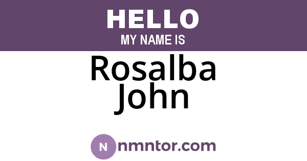 Rosalba John