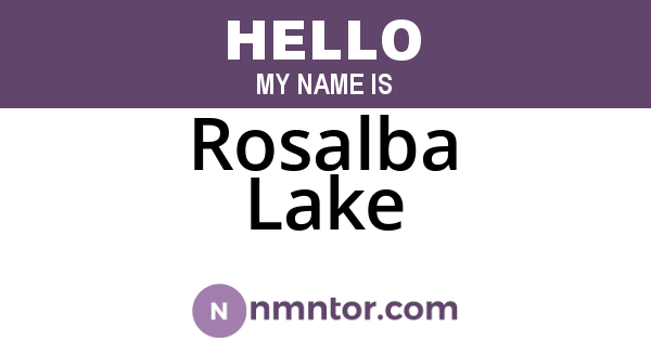Rosalba Lake