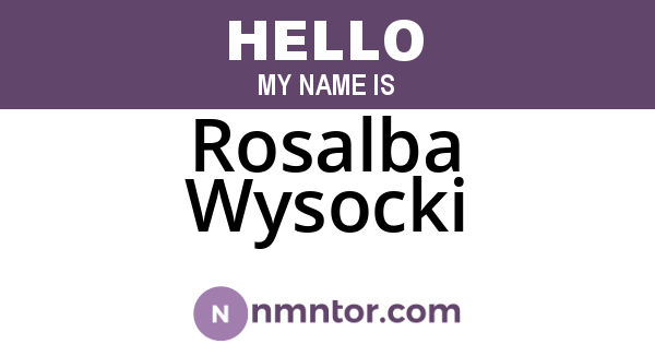 Rosalba Wysocki