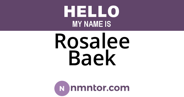 Rosalee Baek