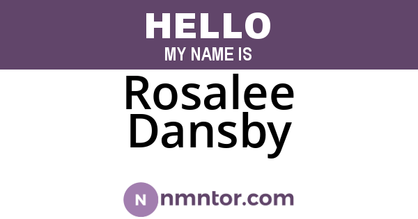 Rosalee Dansby