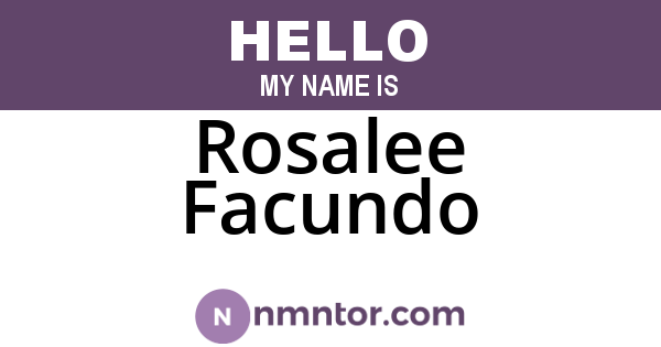 Rosalee Facundo