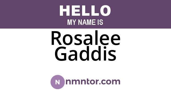 Rosalee Gaddis