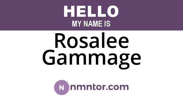 Rosalee Gammage
