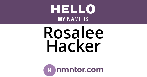 Rosalee Hacker