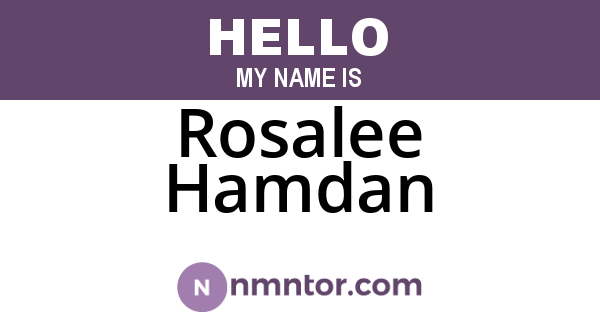 Rosalee Hamdan