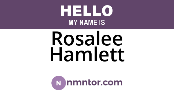 Rosalee Hamlett
