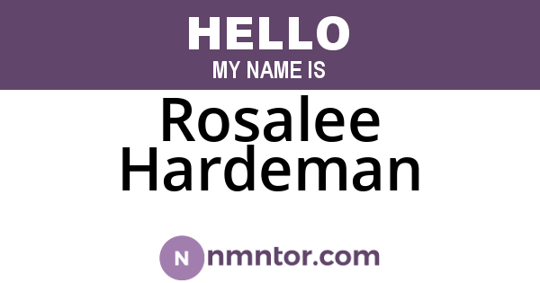 Rosalee Hardeman