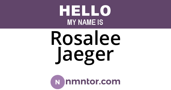 Rosalee Jaeger