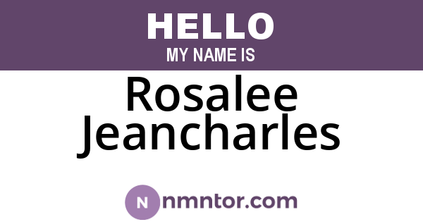 Rosalee Jeancharles