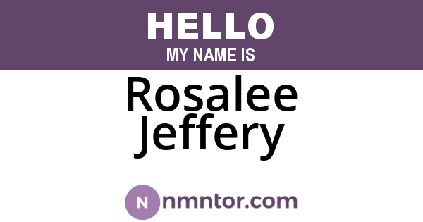 Rosalee Jeffery