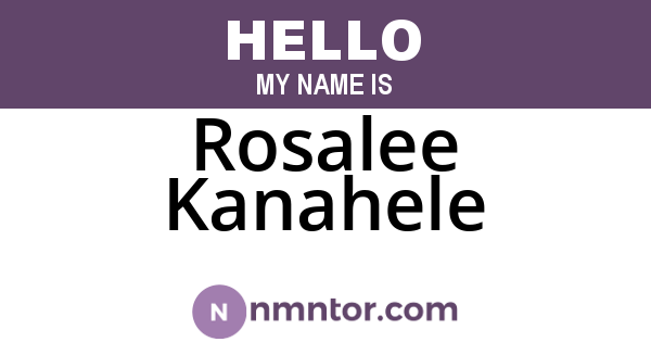 Rosalee Kanahele