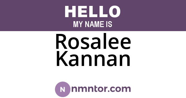 Rosalee Kannan