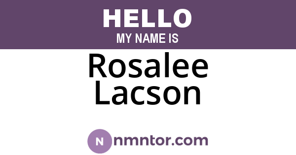Rosalee Lacson