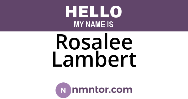 Rosalee Lambert